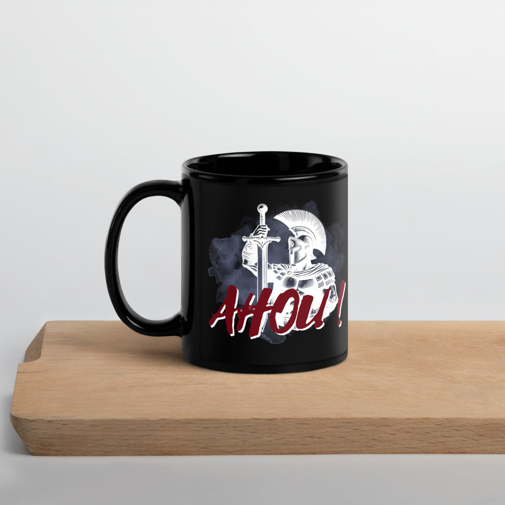 Mug brillant noir "AHOU"