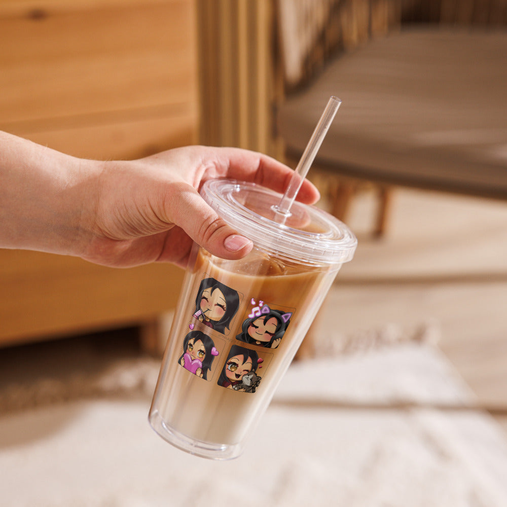 Gobelet en plastique transparent "Emotes Maggy"