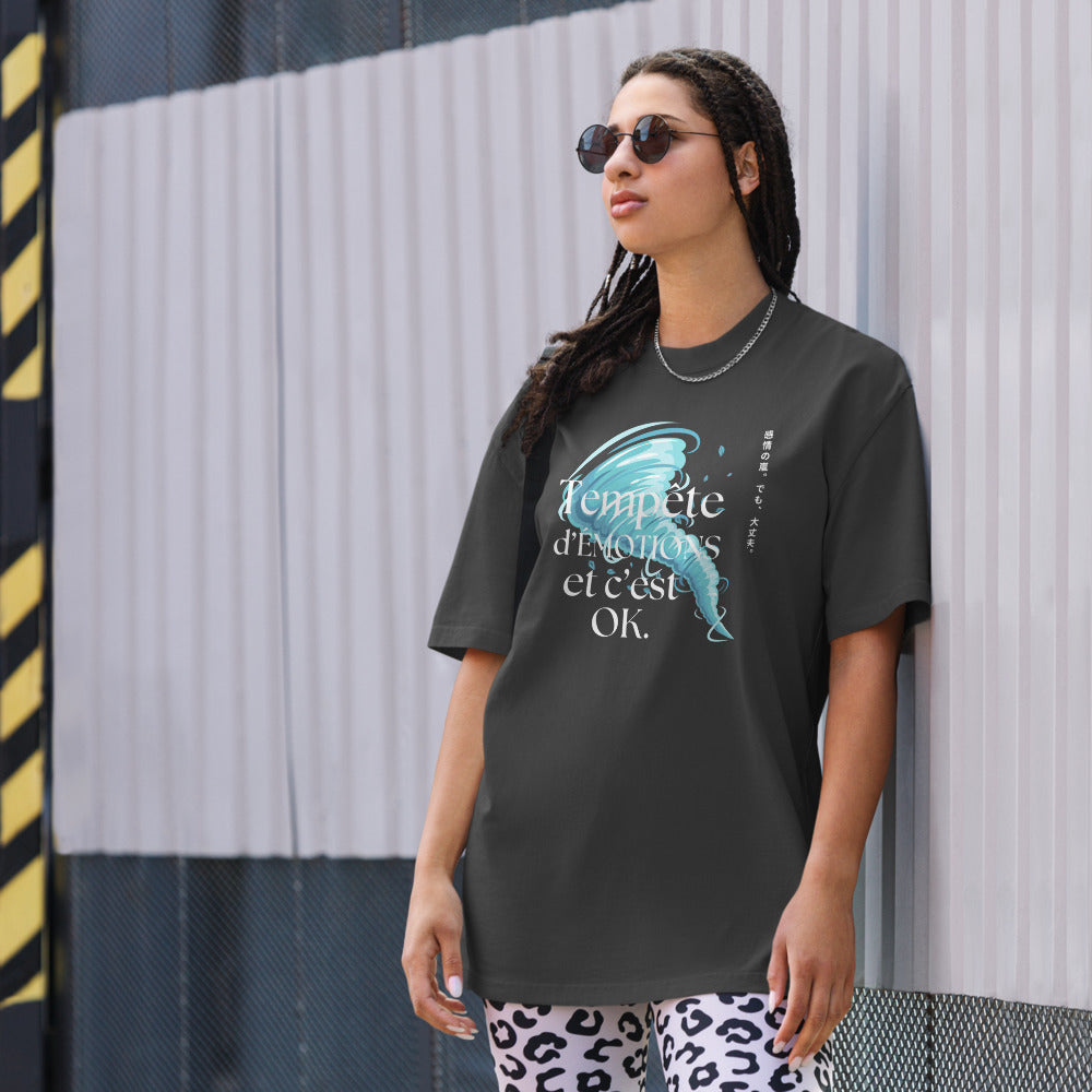 T-shirt Premium Oversize "Tempête d'émotions et c'est ok"