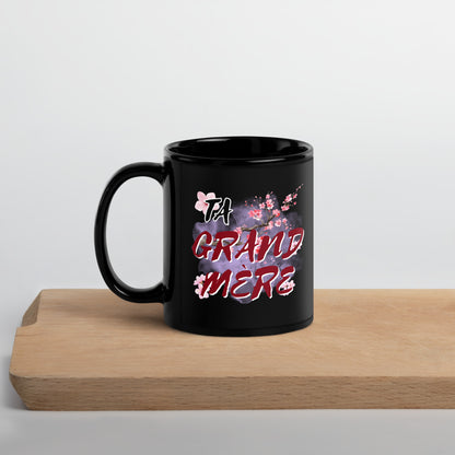 Mug brillant noir "Ta grand-mère"